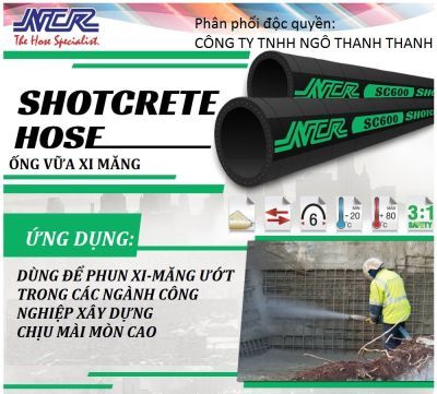 Ống cao su Phun Vữa /Xi-măng ướt (NCR Shotcrete WP600PSI)